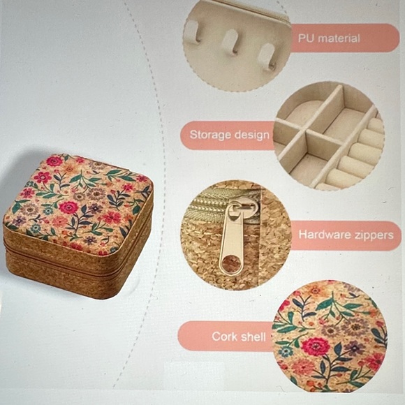 Floral mini Jewelry Box premium Faux leather. 🆕 - Picture 2 of 6